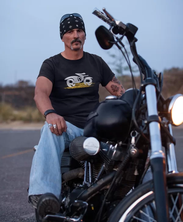 Bike Rider Tshirt With Cool Design ll Cotton B/W - Image 2