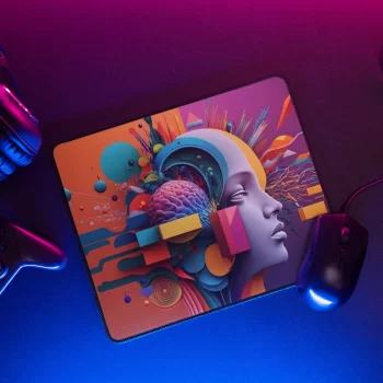 AI Generated Mouse Pad Over Thinker