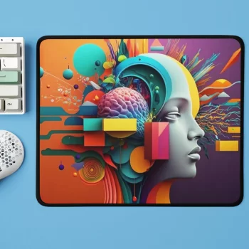 AI Generated Mouse Pad Over Thinker