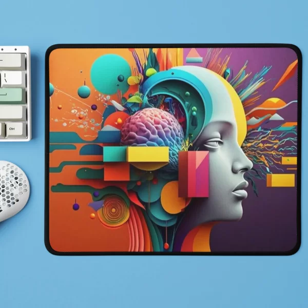 AI Generated Mouse Pad Over Thinker