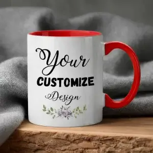 Customife Inner Colour Mug 325ml – Dual-Tone Ceramic Mug | Personalized Gift with Colored Interior & Custom Print